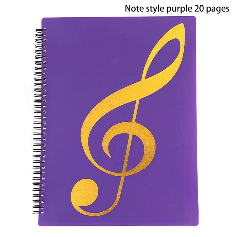 New Flexible 20 Pages Piano Music Score Folder A4 Music Book Clip Sheet Note Folder Piano Paper Sheets Music Binder For Practice Oasis Select 33cm purple