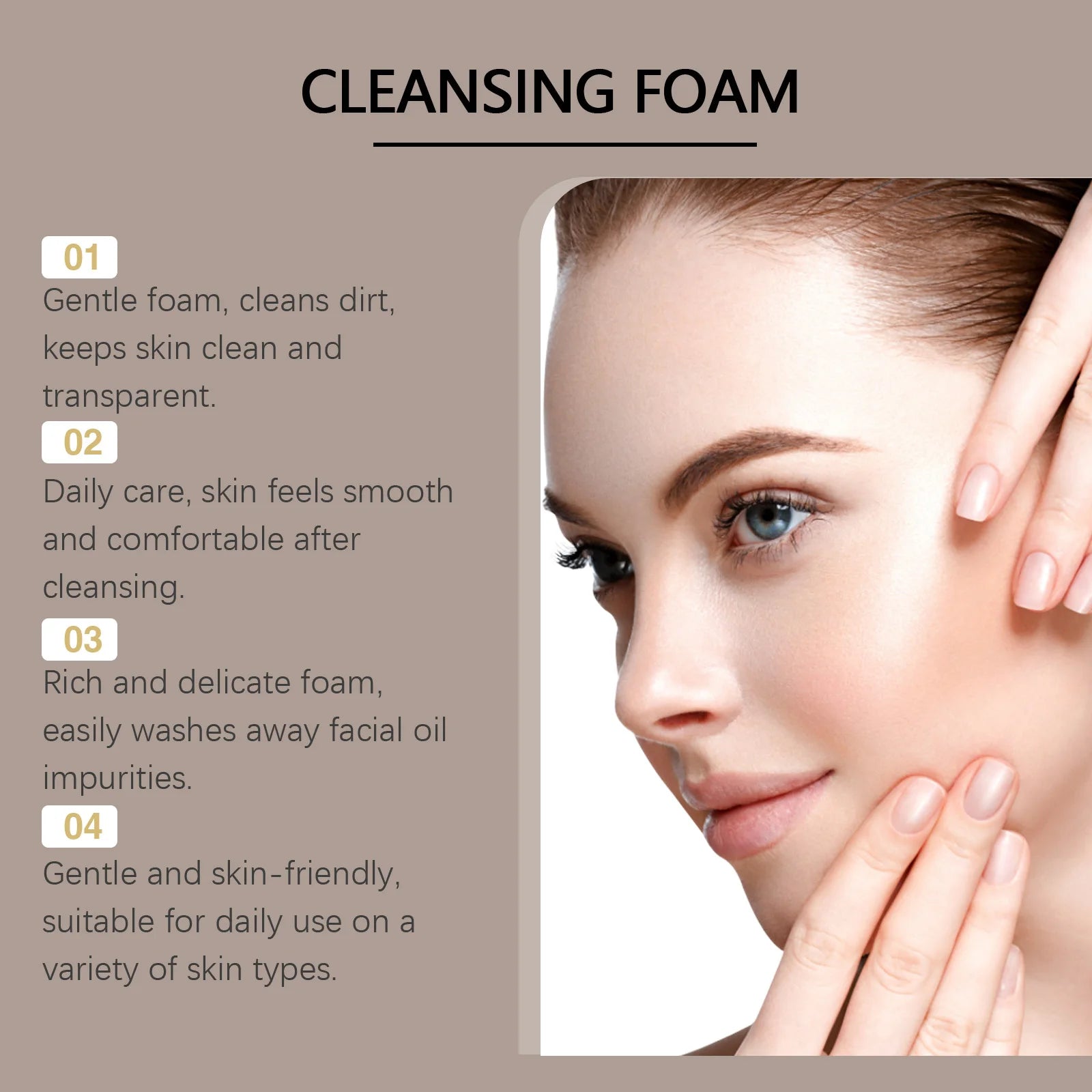 Hydrating Cleansing Foam, Gentle Face Wash with Aloe & Mint for Sensitive Skin, Refreshing Non-Drying Formula Oasis Select