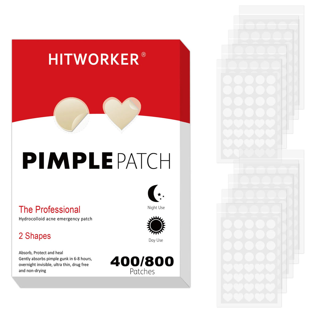 400/800 HITWORKER hydrocolloid acne patches effectively remove facial secretions and can be used day and night Oasis Select 400pcs