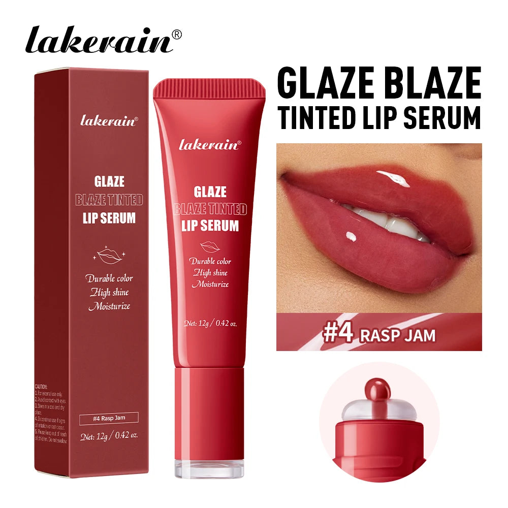 Lakerain Glaze Blaze Tinted Lip Serum Moisturizing Repairing Nourishing Lip Tint Glow Liquid Lip Gel Hydrating Lips Care Makeup Oasis Select 4
