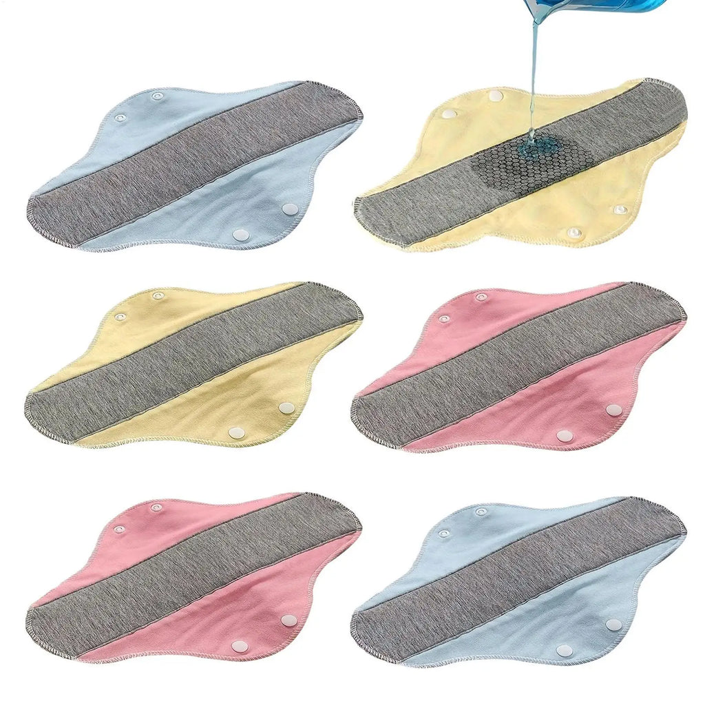 6 Pcs Leakproof Washable Breathable Napkins Reusable Pads Menstrual Reusable Feminine Pads Women Period Panties Pad Sanitary Pad Oasis Select