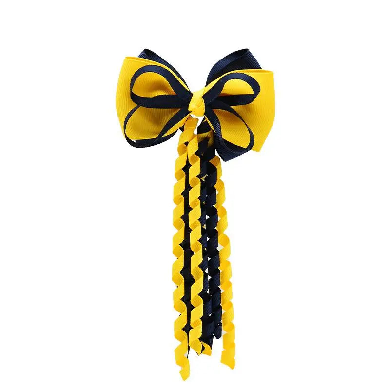 Festival Bow Hair Clips – Curly Ribbon Tassel Hairpins for Girls Hair Bow Clip Oasis Select A1