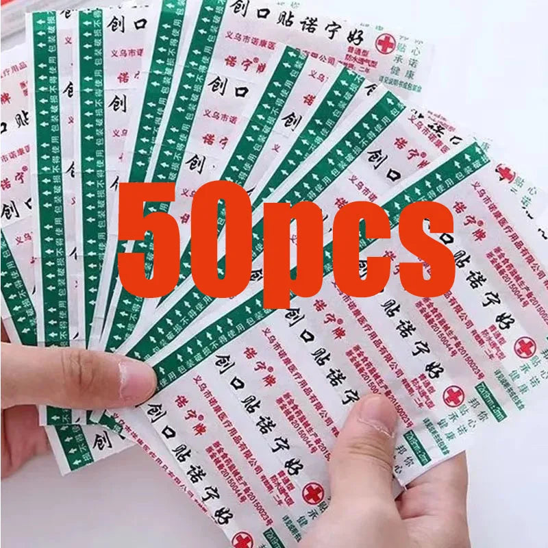 50/500pcs Emergency First Aid Bandage Heel Cushion Adhesive Plaster Waterproof Band-aid Medical Wound Hemostasis Patch Sticker Oasis Select 50pcs