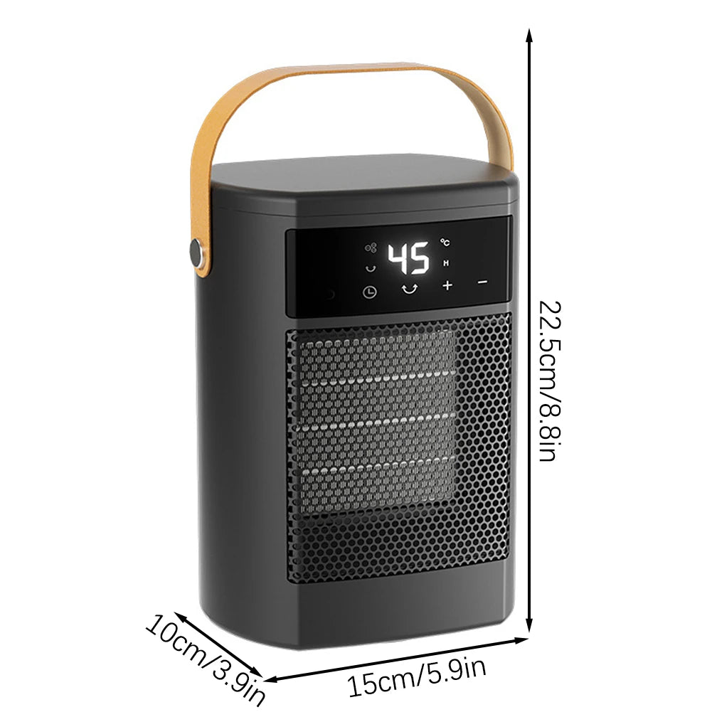Portable 1500W PTC Ceramic Space Heater | Digital Display Fan