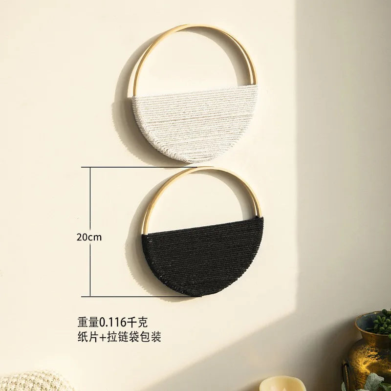 Ins Bohemian Style Double Circular Shelving Wall Decoration Pure Hand-woven Wall Hanging Room Decor Aesthetic Oasis Select 2pcs-set 1218