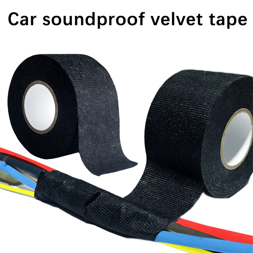 49/98Ft Electrical insulating tape soundproof heat-resistant 9-50MM automotive cable harness fabric shock-absorbing velvet tape Oasis Select