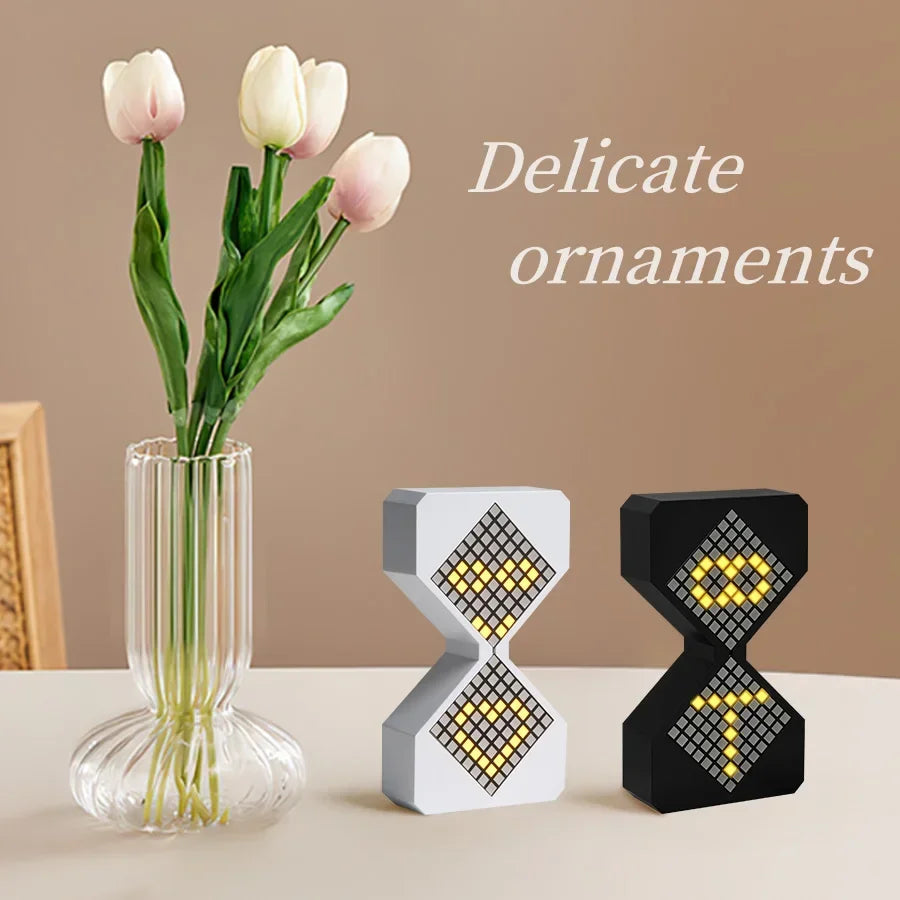 Creative DIY Digital Hourglass Birthday Gift Toy Game Timer 3D Electronic Hourglass Cyber Style Sense of Technology Yellow Light Oasis Select