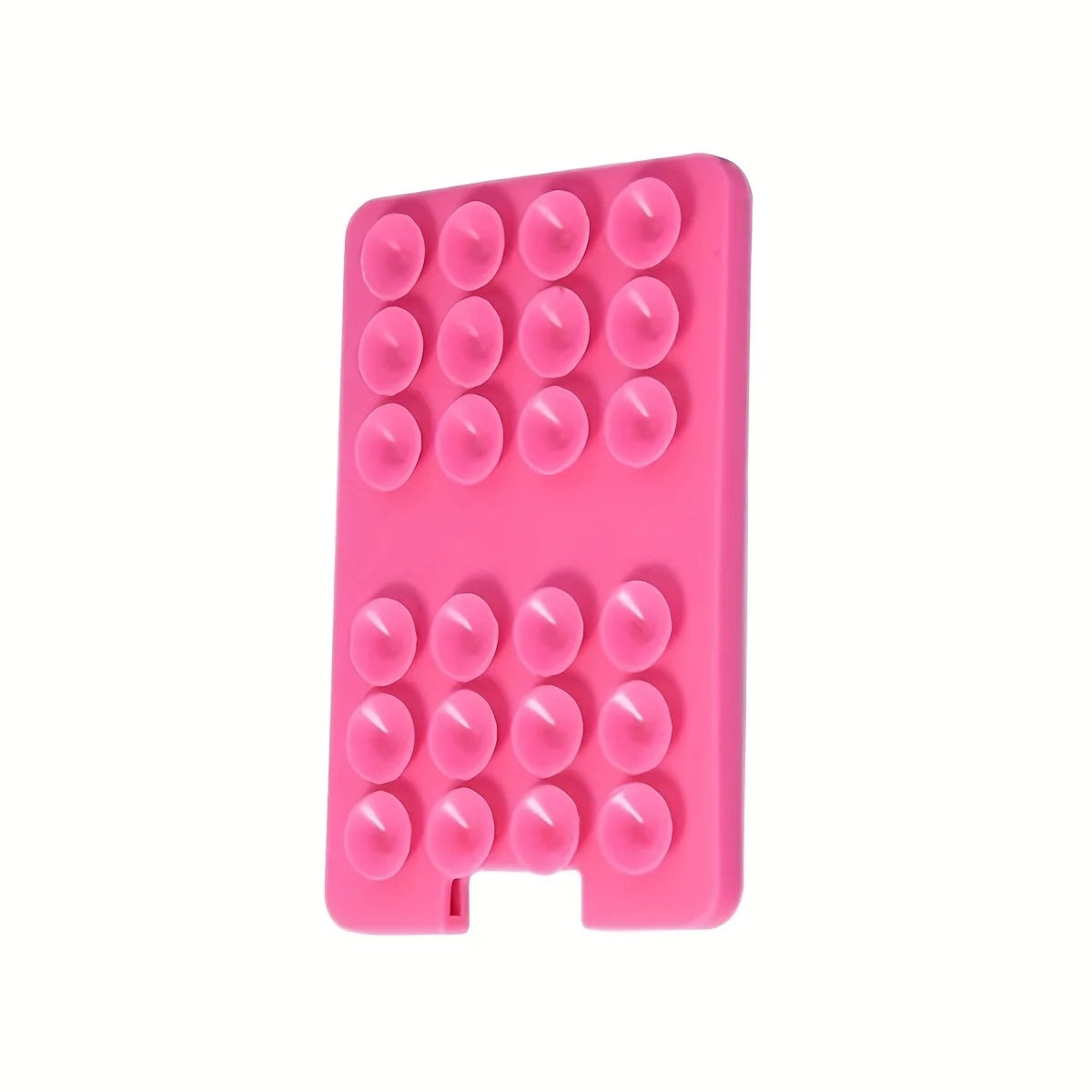 1pc Silicone Suction Cup Phone Holder with Card Wallet for Convenient Selfies, Compatible with Android and Iphone Oasis Select Rose red