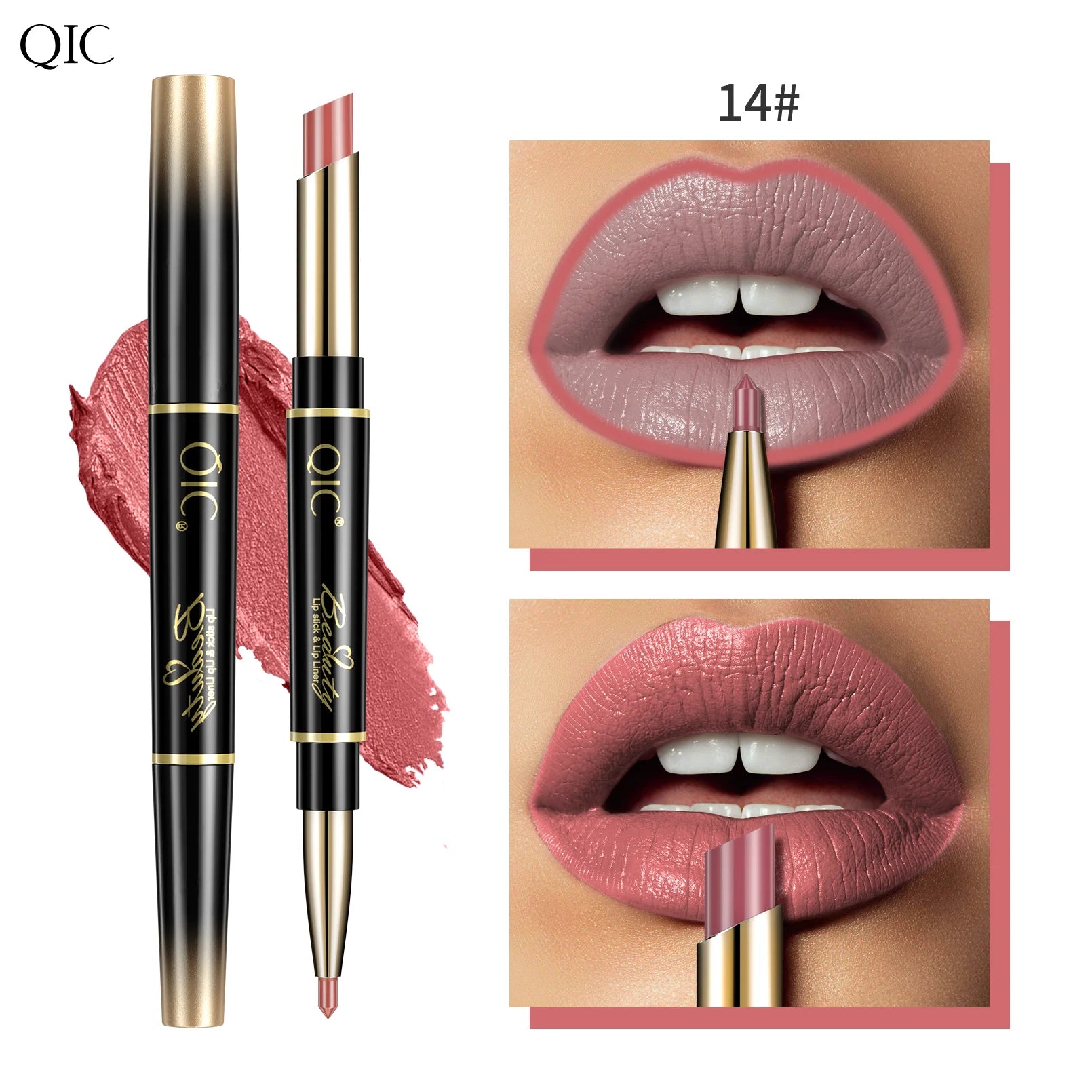 QIC Matte Velvet Lip Liner Pencil – Long-Lasting Contour