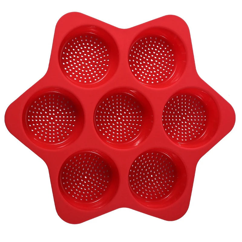 1 PCS Silicone Hamburger Bun Mold Easy To Release Household Silicone Food Baking Tool A Oasis Select Red NONE
