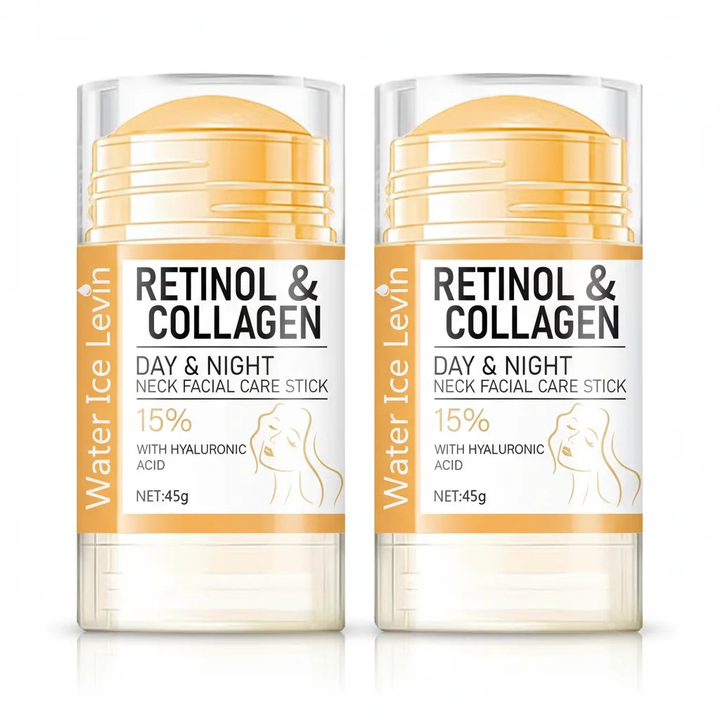 Retinol Collagen Neck Face Care Stick. Day Night Hydration. 15% Hyaluronic Acid Boost. Portable Multipurpose Moisture. 45g Oasis Select 2PCS