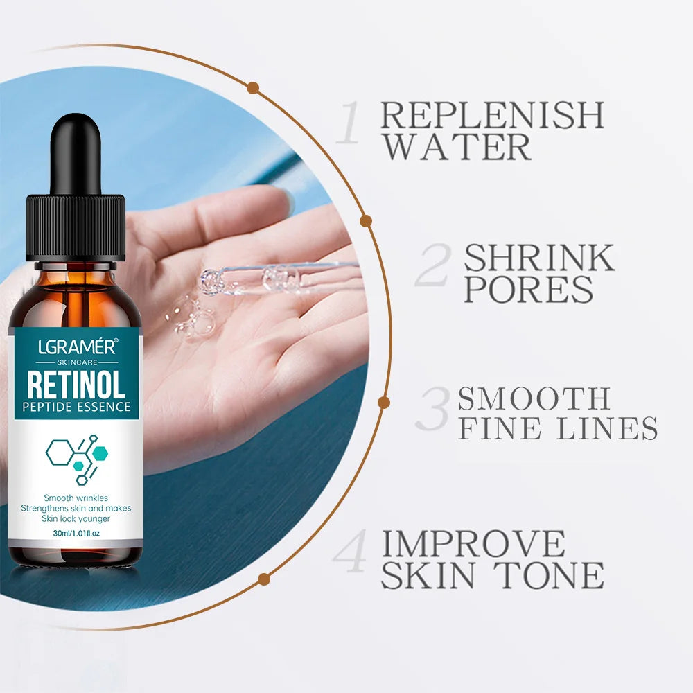 Retinol Anti-Wrinkle Essence Pure Hyaluronic Acid Facial Serum Anti Wrinkle Aging Face Lift Tightening Reduce Eye Finelines New Oasis Select