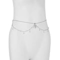 Water Drop Pendant Boho Waist Chain Double Layer Sparkling Zircon Belly Waist Chain Gold Silver Color Tassel Oasis Select Silver