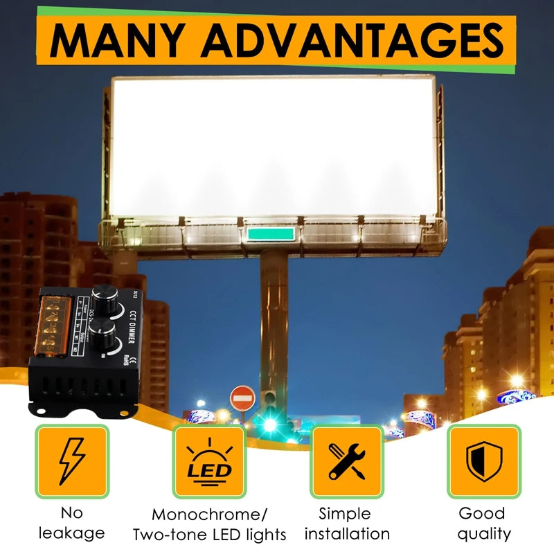 LED Controller DC 5-24V 15A Dimmerable CCT Dual Color Temperature LED Strip Controller LED Light Box Signboard Oasis Select