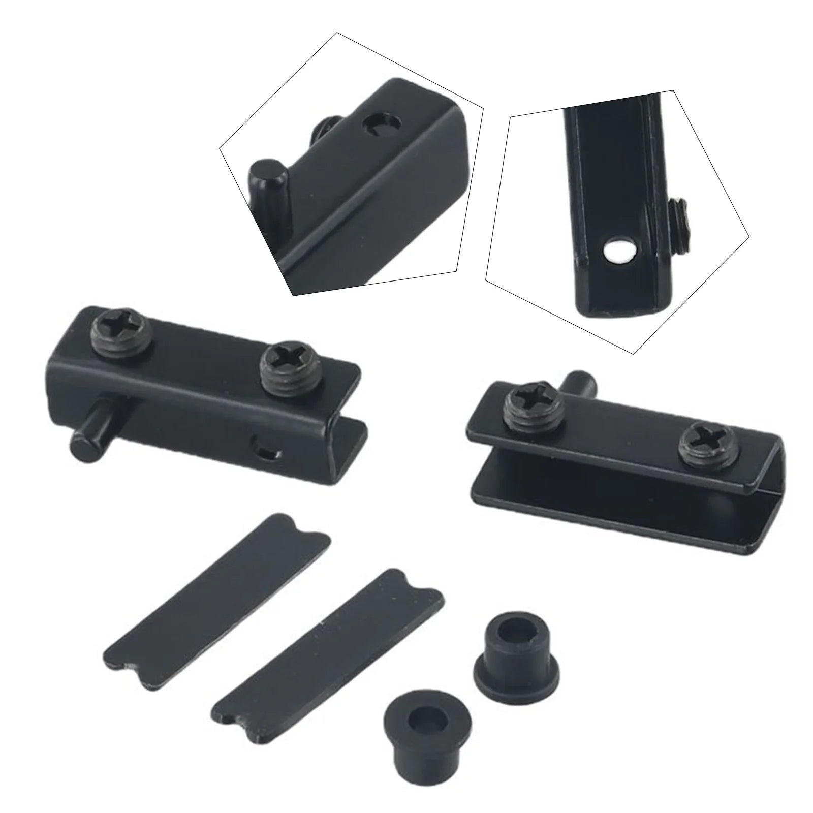 Glass Door Pivot Hinges – No-Drill Stainless Steel Clamps 2-Pack Glass Door Hinges Oasis Select