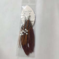 Tassel Dangling Earrings Colorful Feather Leather Beads Earrings Indian Feathers Summer Womens Fashion Jewelry Oasis Select MR-07