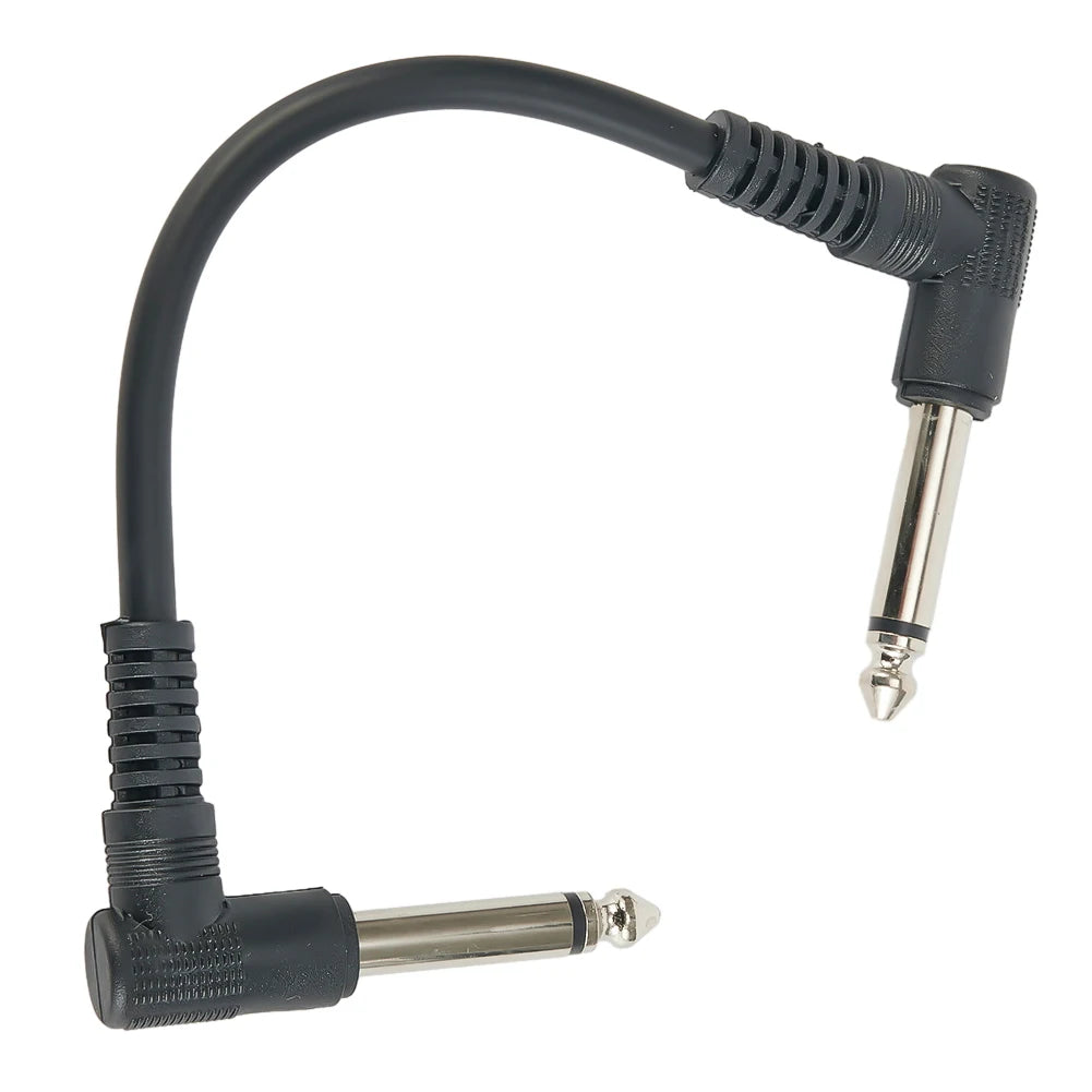 15cm 6.35mm Guitar Effects Pedal Cable Connector 1/4in Plug Wire Right Angle Oasis Select 1PC