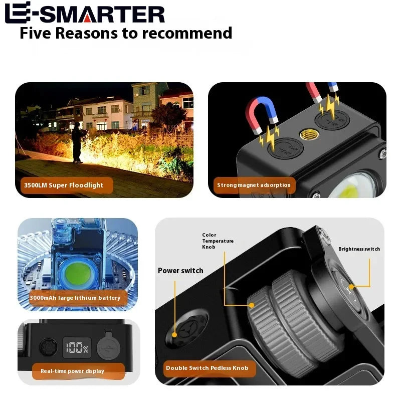 COB Camping Light with Magnetic Hook Emergency Charger, IPX4 Waterproof Camping Lantern LED Light for Outdoor Oasis Select