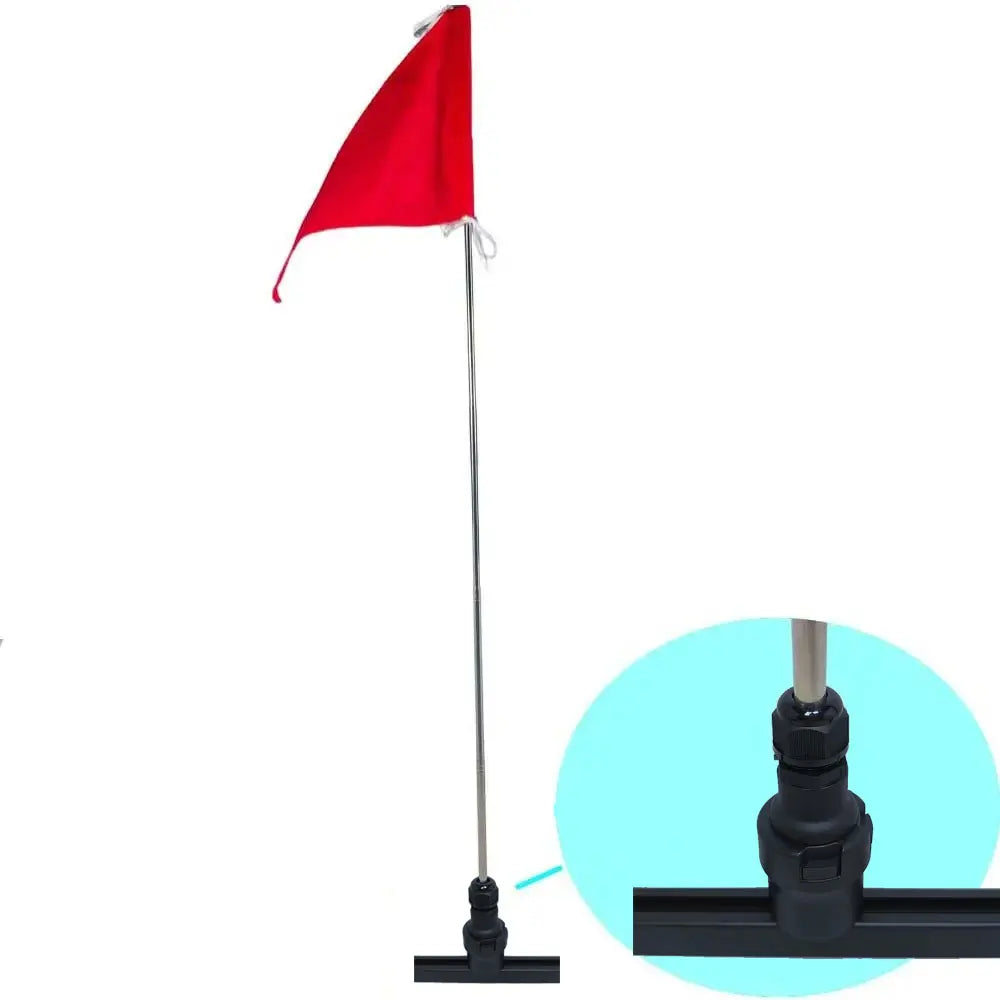 Kayak Canoe Boat Safety Flag with Base Mount and Stainless Steel Adjustable Pole Universal Kayaking Warning Flag Oasis Select Railing Slide Base