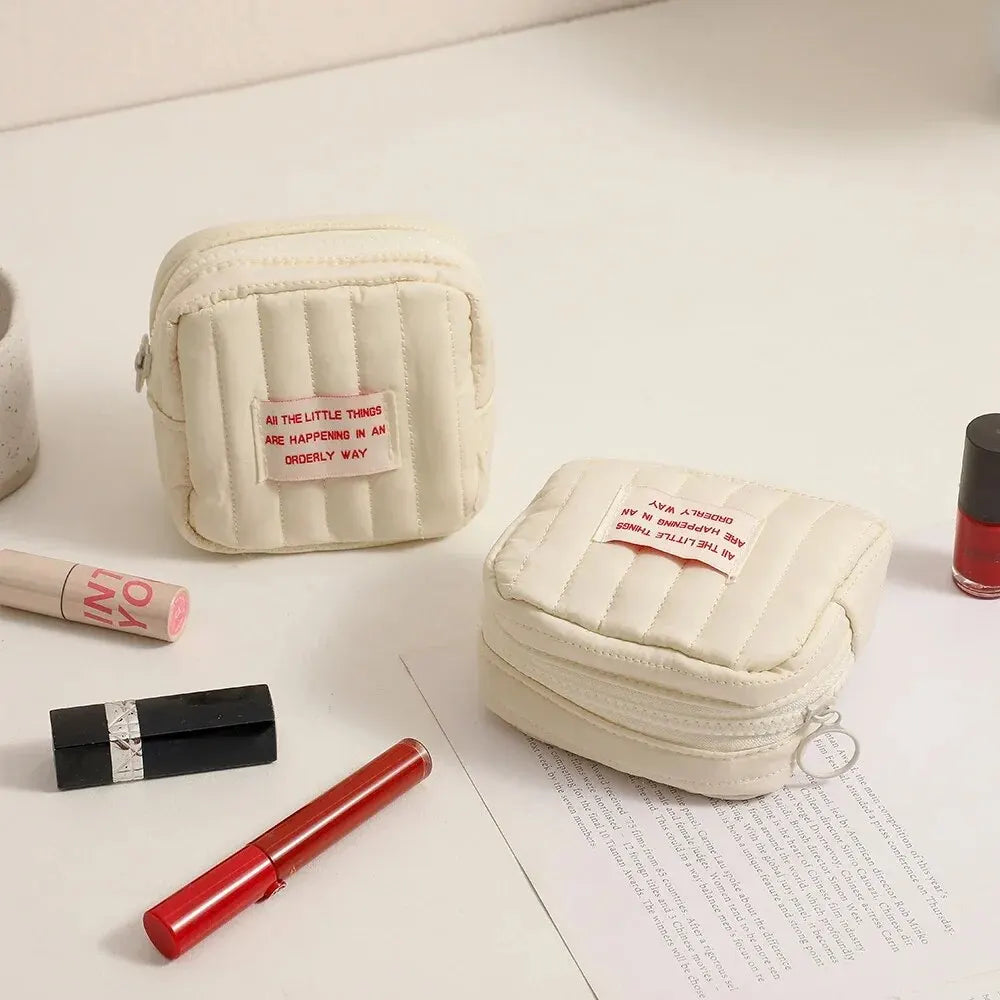 Mini Square Cosmetic Bag – Korean Style Lipstick & Essentials Pouch