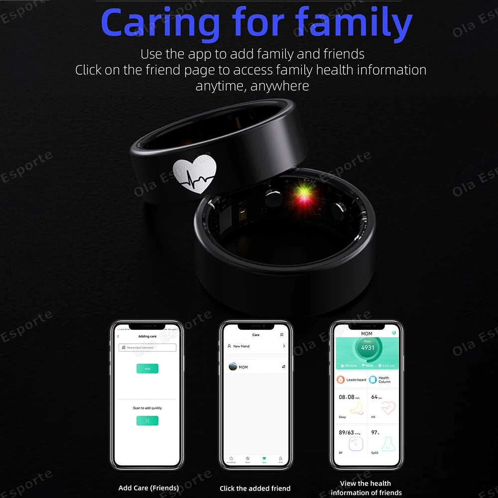 ECG Smart Ring – Heart Rate, SpO₂ & Sleep Tracker | IP68
