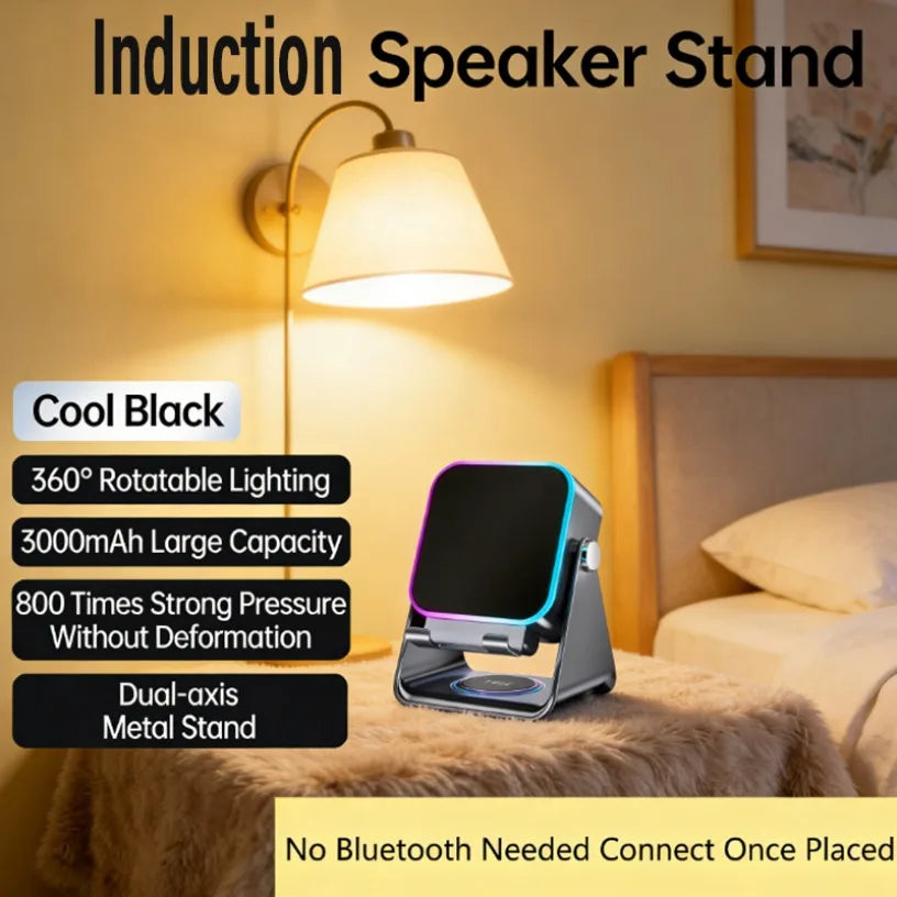 Portable Auto-induction Wireless Bluetooth 5.3 Speaker 5 In 1 Dual Mode RGB Lights Rechargeable HIFI Sound Phone Holder Speaker Oasis Select