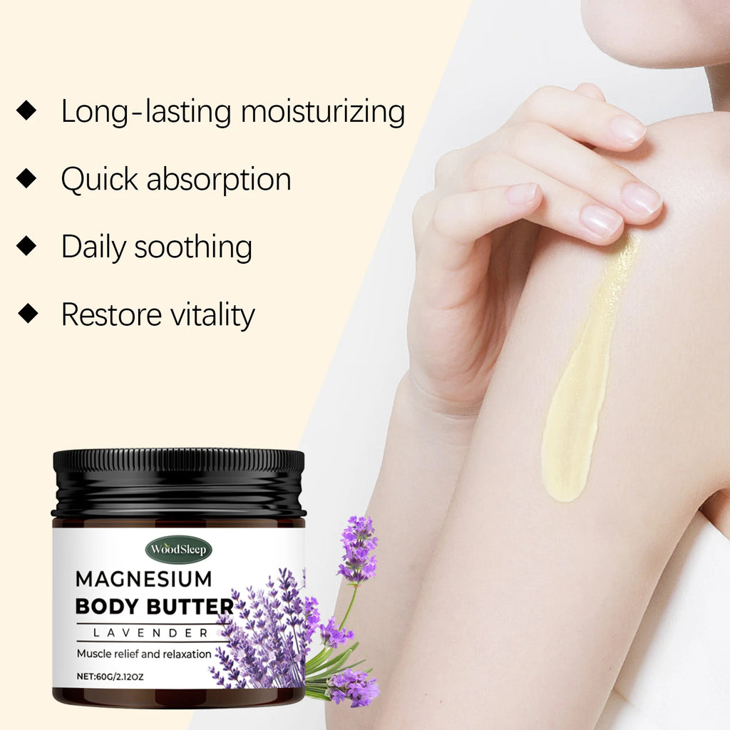 WOODSLEEP Magnesium Body Cream with Lavender – Muscle Relief Magnesium Body Cream Oasis Select