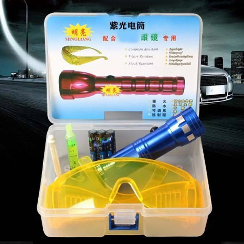Car AC Leak Detector Kit Refrigerant Leak Test Detection Tool Kit Leakage Tester Light Professional Versatile Car repair Tool Oasis Select