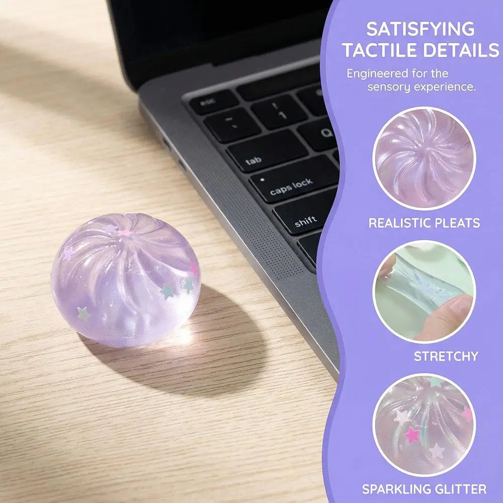 4PCS Squeeze Toy Steamed Bun Stress Relief Toy Slow Rising Maltose Fidgets Decompression Toy Relaxation Ball Simulated Food Toys Oasis Select
