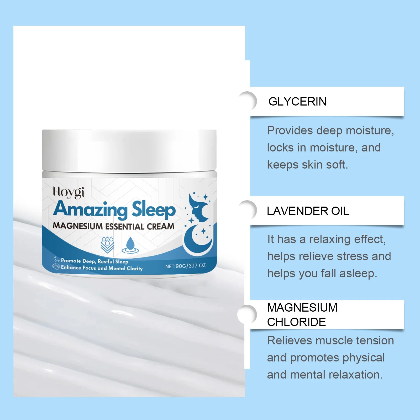 Hoygi Magnesium Cream – Muscle Relief, Sleep & Hydration Magnesium Body Cream Oasis Select