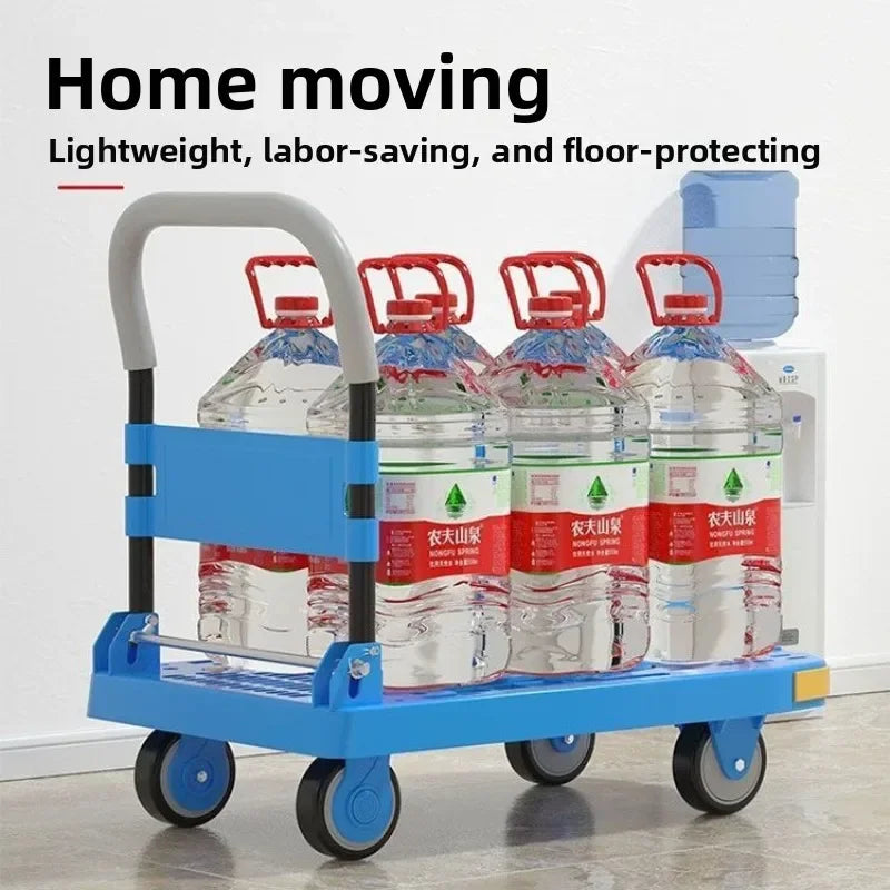Multi-functional Flat truck four-wheel silent wheel thickened trolley hollow trolley, super lightweight Oasis Select