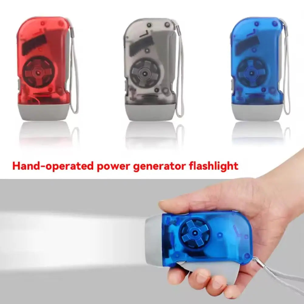 Hand-Powered Mini LED Flashlight – Battery-Free Camping Torch