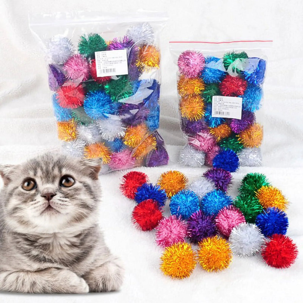 Glitter Pompom Plush Craft Christmas Decor Kids Toys Accessories Wedding Decor Garment Handmade Material Cat Toys Oasis Select