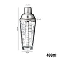 Glass Cocktail Shaker Martini Hand Shaker Cup with Scales 400/600ml Milk Tea Lemon Tea Wine Drink Shaker Mixer Bar Tool Oasis Select 400ml