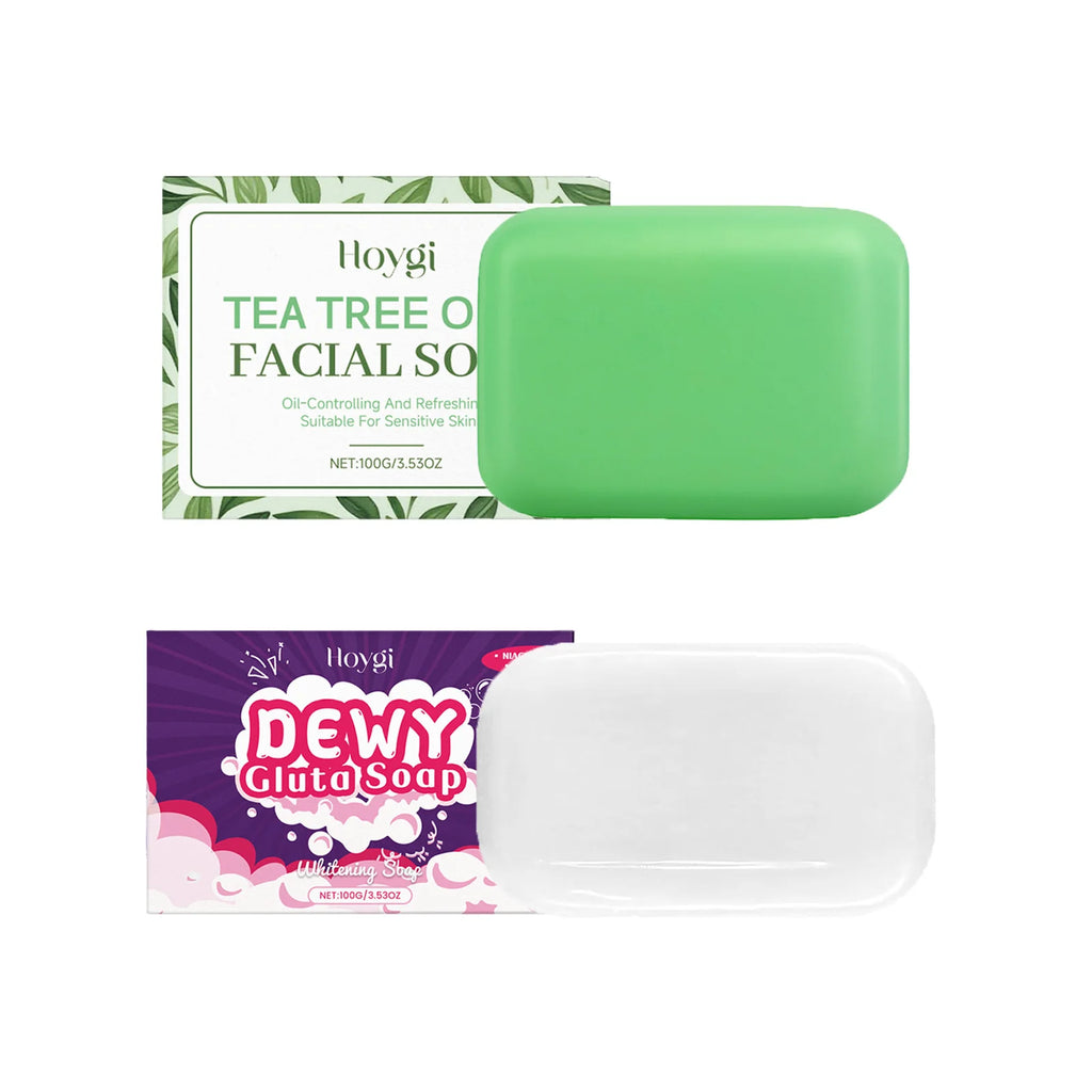 Hoygi Tea Tree Oil & Glutathione Facial Soap – Oil Control Bar Facial Cleansing Bar Oasis Select 2 IN 1