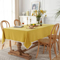 Modern Simple Solid Color Cotton Washed Cotton Red Green Christmas White Hairball Tea Table Cloth Home Textile Oasis Select 130x180cm E