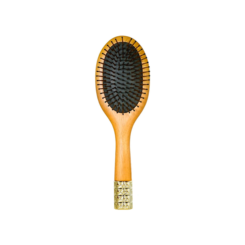 Wooden Airbag Comb Natural Wood Handle Cushion Brush Anti-Static Anti-Tangle Hair Brush Ideal For Daily Hair Styling Oasis Select S8601-2H-ellipse