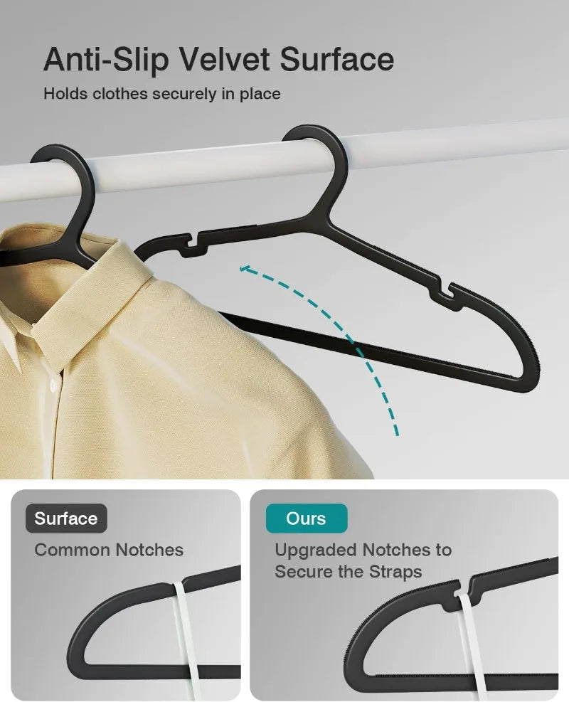 20pcs Clothes Hangers Non Slip, Heavy Duty Plastic Coat Hangers Space Saving, Strong Hangers for Hanging Dry Wet Clothes Rack Oasis Select