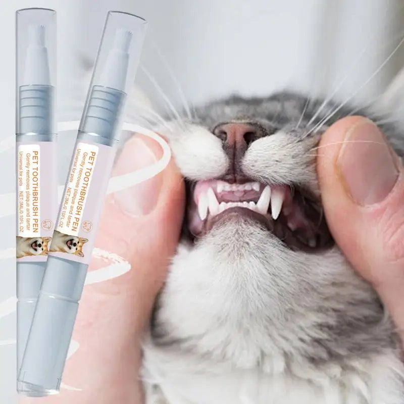 2pcs Pet Toothbrush Pen Soft Bristles Dog Oral Stone Cleaning Pen Pet Dog/Cat Teeth Refreshing Pen Pet Dog Cat Beauty Toothbrush Oasis Select