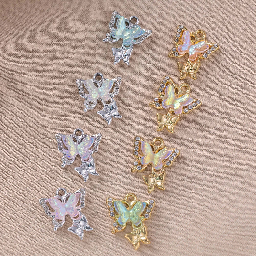 10pcs/Lot Animal Charms Butterfly Shape Pendant for DIY Earrings Bracelets Necklace Jewelry Making Accessories Findings Crafts Oasis Select