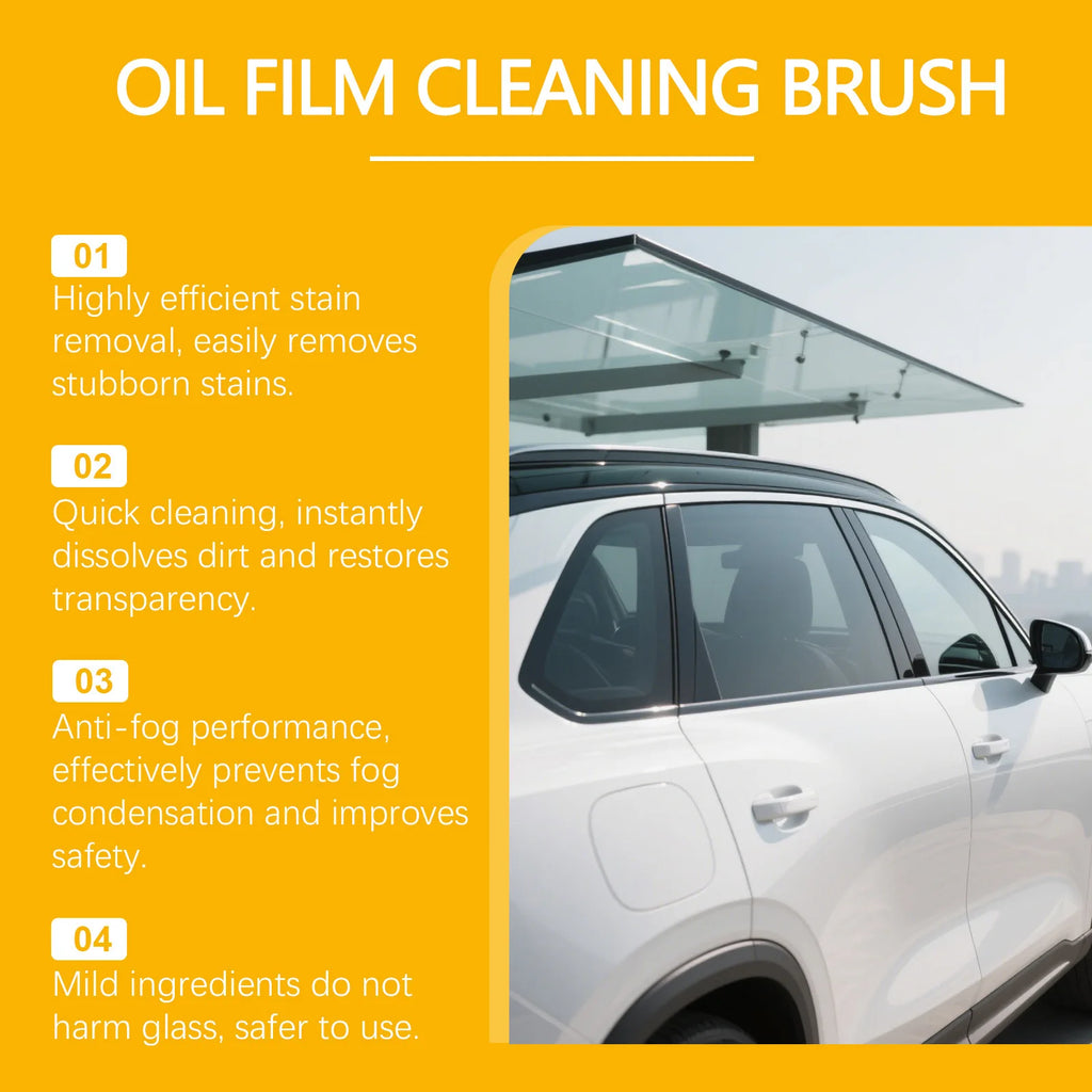 Automotive Oil Film Cleaning Brush Car Glass Window Wipe Anti-Rain Fog Front Function Maintenance Inside Windshield Home Sponge Oasis Select