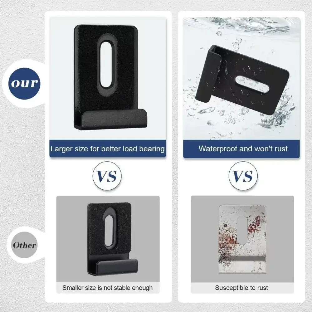 4-Pack Matte Black Stainless Steel Mirror Clips & Brackets