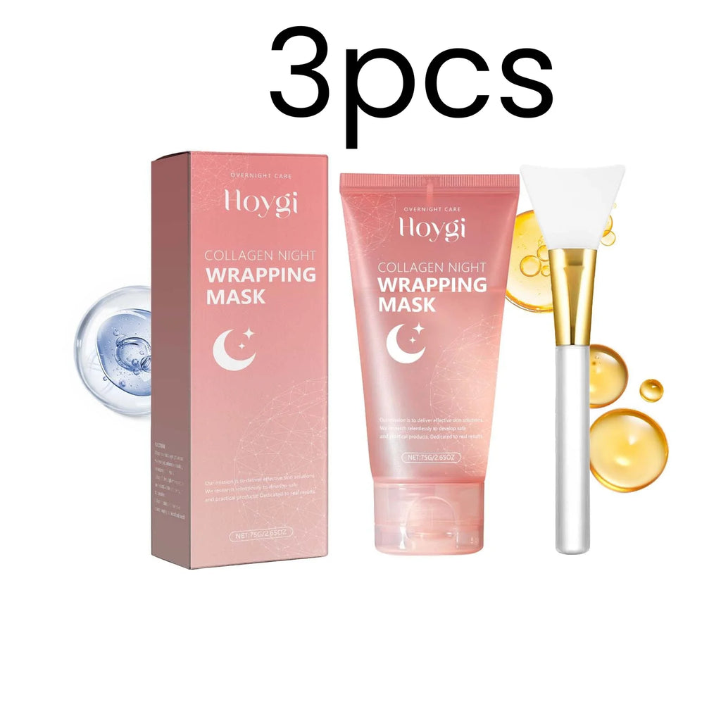 Hoygi Collagen Night Peel Mask – Firm, Brighten & Shrink Pores Collagen Sleep Mask Oasis Select 3pcs