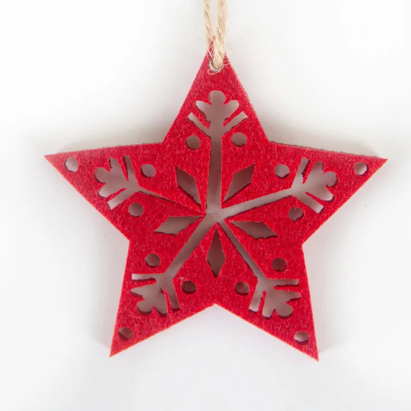 Christmas Gingerbread Man Felt Pendant Christmas Tree Snowflake Christmas Decoration Non-woven Fabric Hanging Decoration Oasis Select 9x9cm