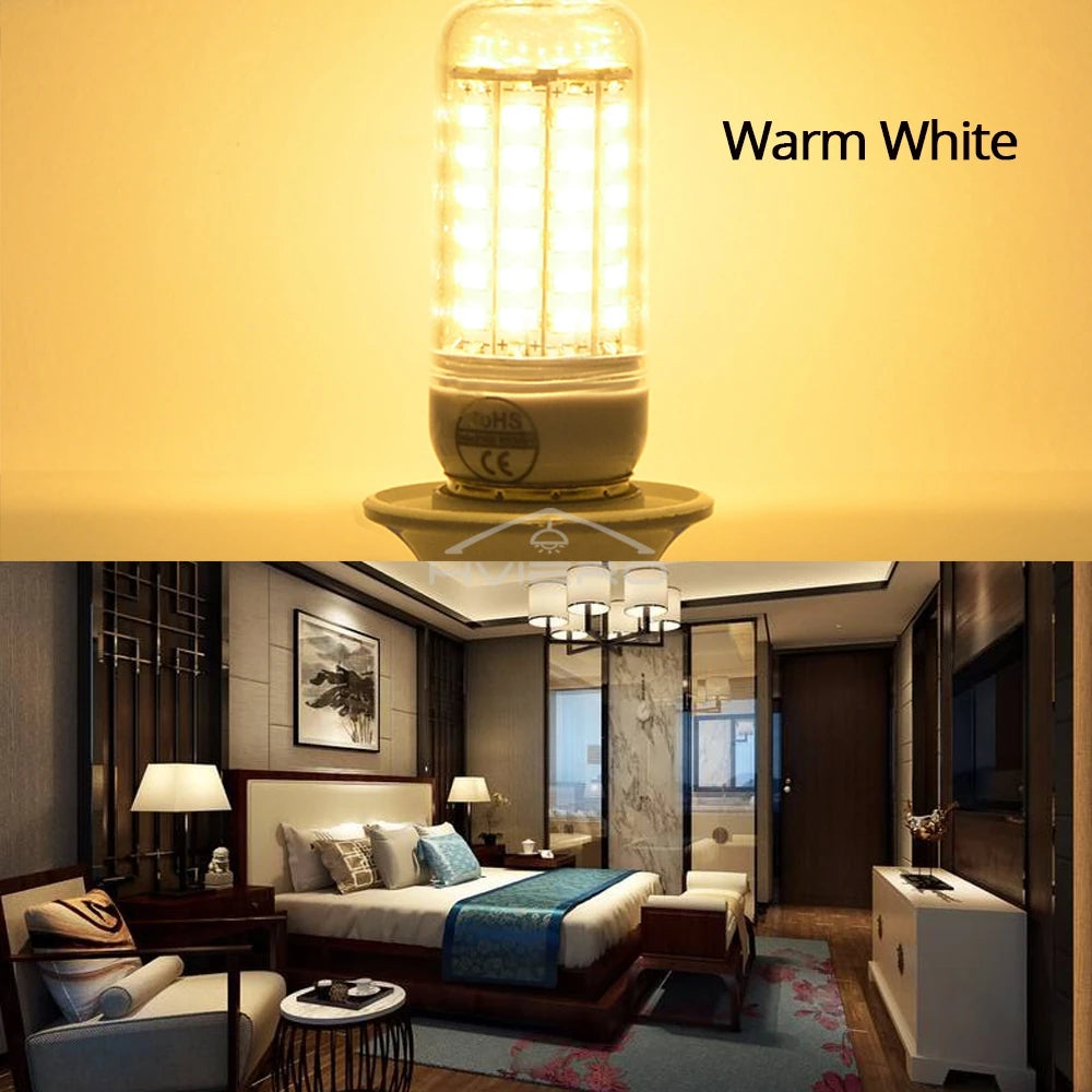 HVIERO E27 LED Corn Bulb 72-LED 5730SMD 360° Warm White 220V