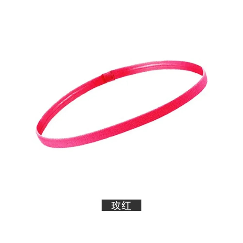 1/4Pcs Women Men Yoga Hair Bands Sports Fitness Headband Girls Sport Anti-slip Elastic Rubber Sweatband For Football Running Oasis Select 1pc-Rose red