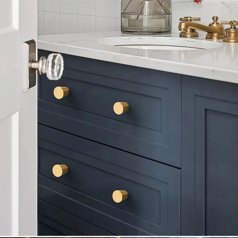 Modern Simple Solid Brass Cabinet Knobs Furniture Wardrobe Handle Kitchen Copper Pulls Doorknob Oasis Select