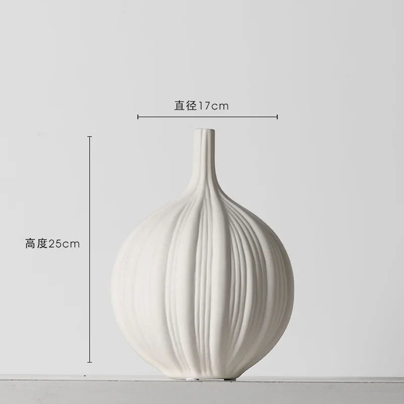 Simple and Creative Simple Elegant Ceramic Vase Decoration Dry Flower Arranger Living Room Advanced Sense of Home Decoration Oasis Select C