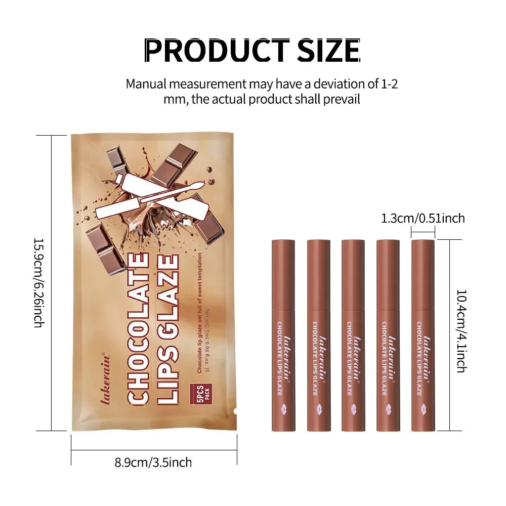 Velvet Matte Lip Glaze Waterproof Long Lasting Non Sticky Chocolate Lip Gloss Set Oasis Select