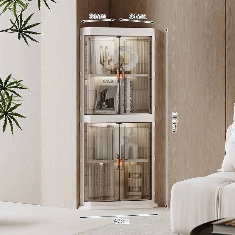 Storage cabinet Multi-layer household living room Bedroom locker Floor-to-ceiling plastic triangular dust rack Toy locker Oasis Select 2 layer 3 baffles